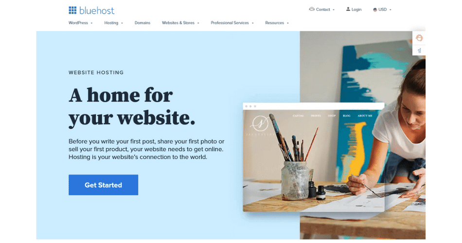 namecheap vs bluehost- Bluehost Home Page