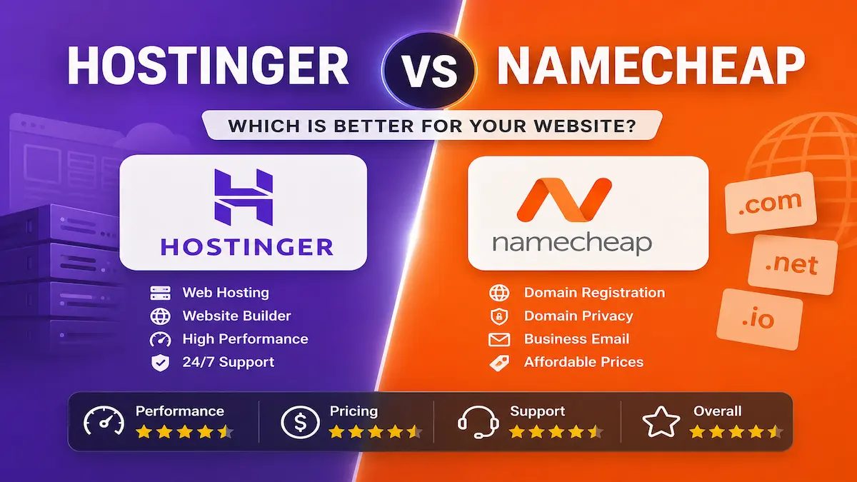 hostinger vs namecheap comparison 2026 — which hosting is better for bloggers by tryamba