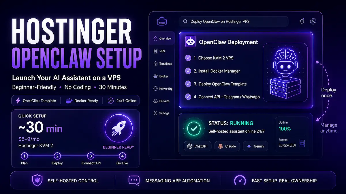 hostinger openclaw setup 2026 — step-by-step vps installation guide for beginners by tryamba